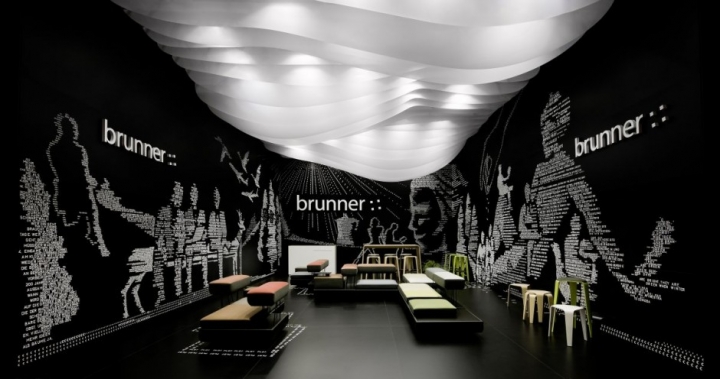 Brunner Fair Stand by Ippolito Fleitz Group and 54,000 plastic letters