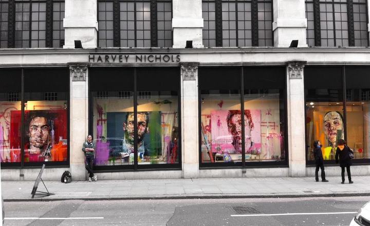 art and shop windows by Andrew Salgado for Harvey Nichols